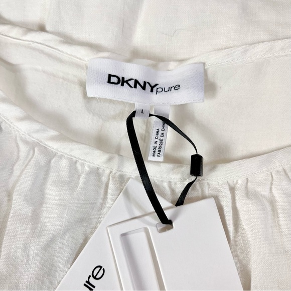 💥NWT💥 DKNY PURE White Chambray Slip Dress  Size Large - Picture 5 of 5